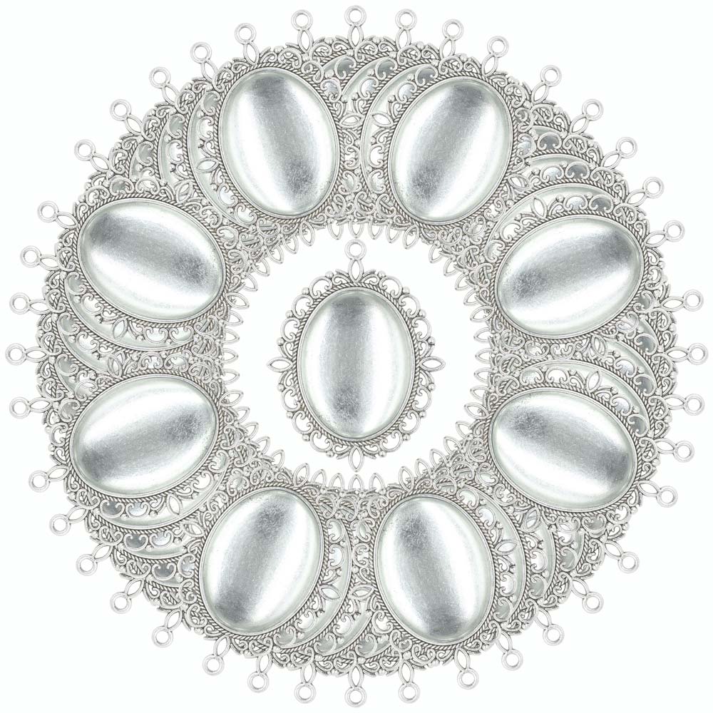 Xibi 2 peças moldura oval dupl - Bezels Set Pendant avaliação e preço
