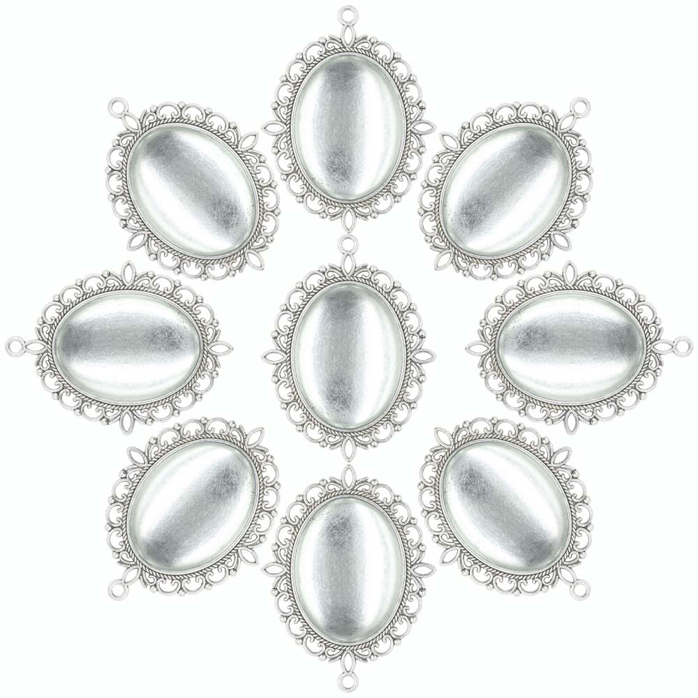 Xibi 2 peças moldura oval dupl - Bezels Set Pendant avaliação e preço