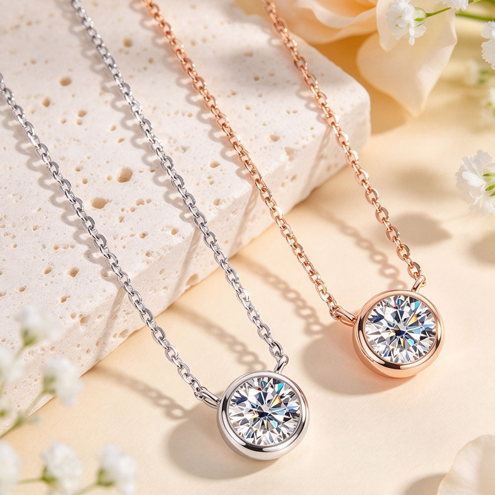 Colar LinkerLove com Moissanit - Bezels Set Pendant avaliação e preço